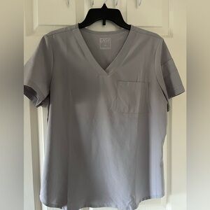 Gray V-Neck Scrub Top
